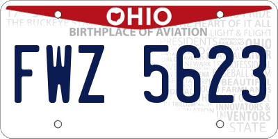 OH license plate FWZ5623