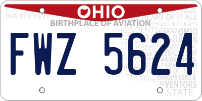 OH license plate FWZ5624