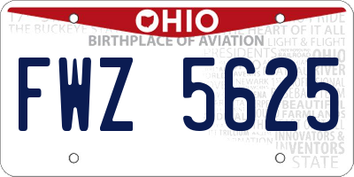 OH license plate FWZ5625