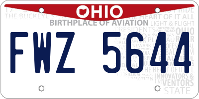 OH license plate FWZ5644