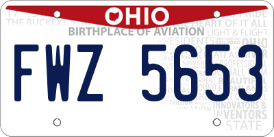 OH license plate FWZ5653