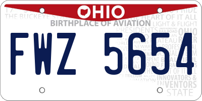 OH license plate FWZ5654