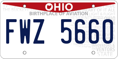 OH license plate FWZ5660