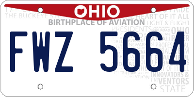 OH license plate FWZ5664