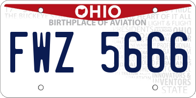 OH license plate FWZ5666