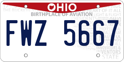 OH license plate FWZ5667