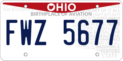 OH license plate FWZ5677