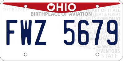 OH license plate FWZ5679