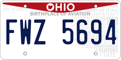 OH license plate FWZ5694