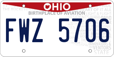 OH license plate FWZ5706