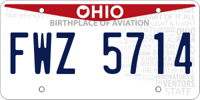OH license plate FWZ5714
