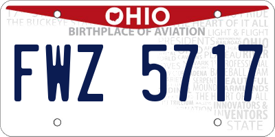 OH license plate FWZ5717