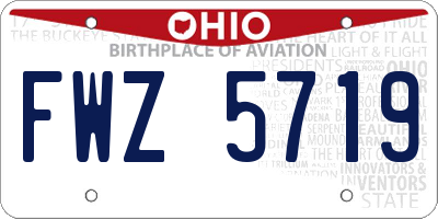 OH license plate FWZ5719