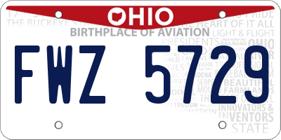 OH license plate FWZ5729
