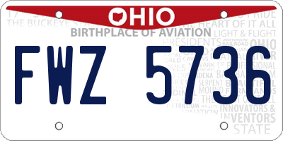 OH license plate FWZ5736