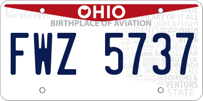 OH license plate FWZ5737