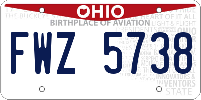 OH license plate FWZ5738