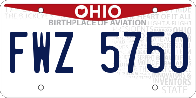 OH license plate FWZ5750