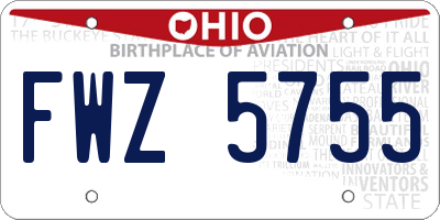 OH license plate FWZ5755