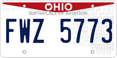 OH license plate FWZ5773