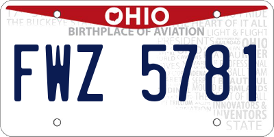 OH license plate FWZ5781