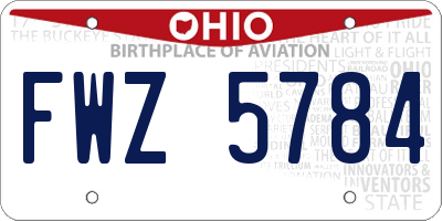 OH license plate FWZ5784