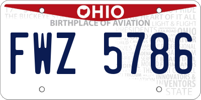 OH license plate FWZ5786