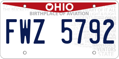 OH license plate FWZ5792