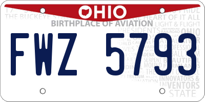 OH license plate FWZ5793
