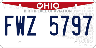 OH license plate FWZ5797