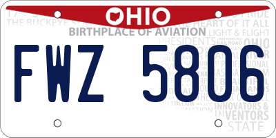 OH license plate FWZ5806
