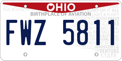 OH license plate FWZ5811