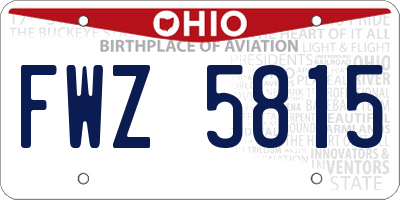 OH license plate FWZ5815