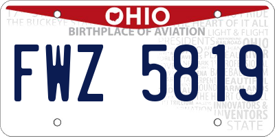 OH license plate FWZ5819