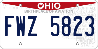 OH license plate FWZ5823