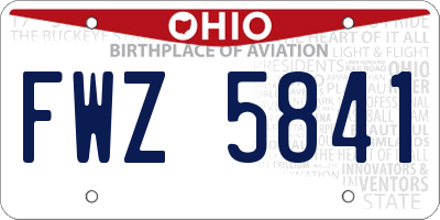 OH license plate FWZ5841