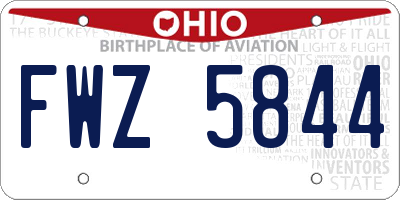 OH license plate FWZ5844