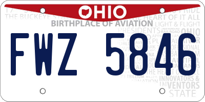 OH license plate FWZ5846