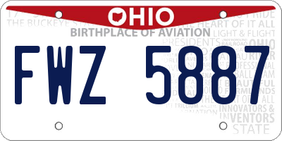 OH license plate FWZ5887