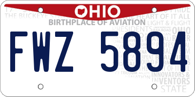 OH license plate FWZ5894