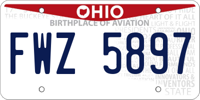 OH license plate FWZ5897