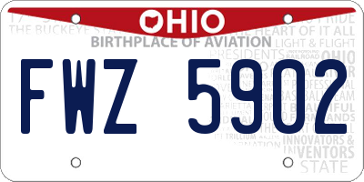 OH license plate FWZ5902