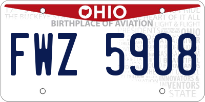 OH license plate FWZ5908