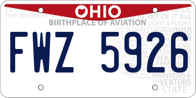 OH license plate FWZ5926