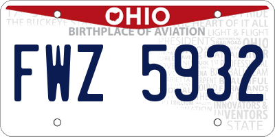 OH license plate FWZ5932