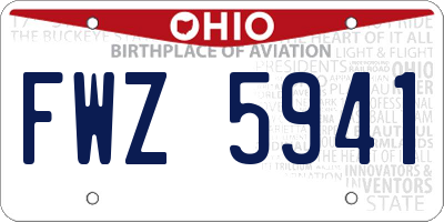 OH license plate FWZ5941