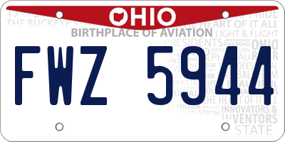 OH license plate FWZ5944
