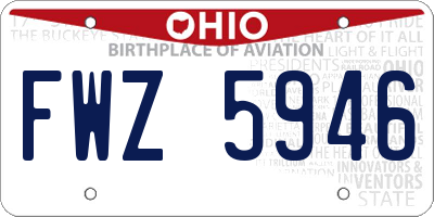 OH license plate FWZ5946