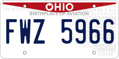 OH license plate FWZ5966