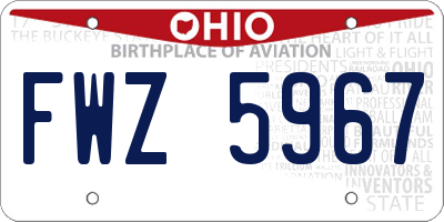 OH license plate FWZ5967